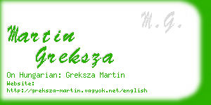 martin greksza business card